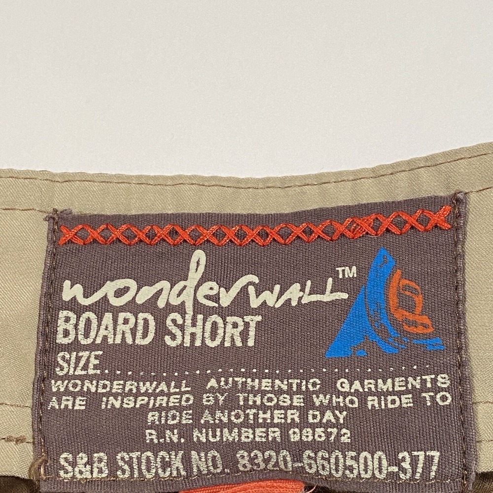 Wonderwall Mens Board Shorts Brown Black Colorblock Swim Trunks Size 34 - Picture 3 of 12